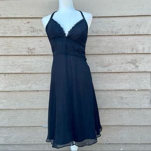 WHBM silk halter dress with lace detailing!